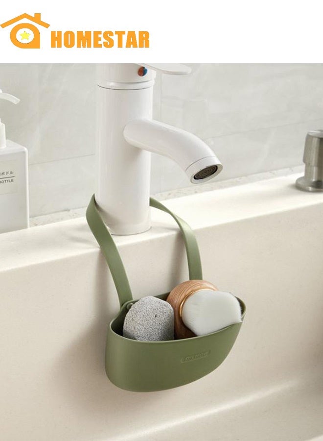 هومستر سلة تصريف المطبخ، سلة تصريف المطبخ، سلة التصريف التلقائي، أدوات فلتر النفايات لالتقاط الطعام، جامع نفايات المطبخ للحوائط، خضراء - Image 1